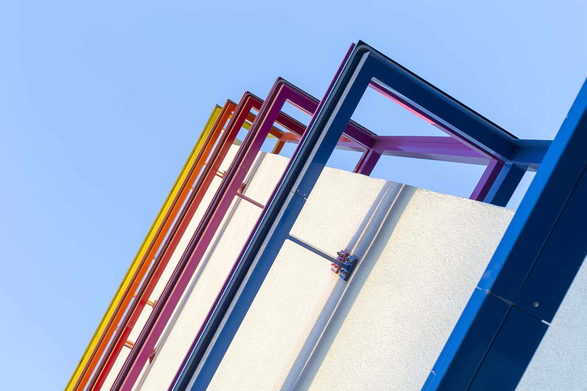 Powder Coated Rails on building